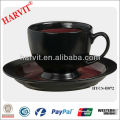 Two Tone Black and Red Color Coffee Sets Stoneware